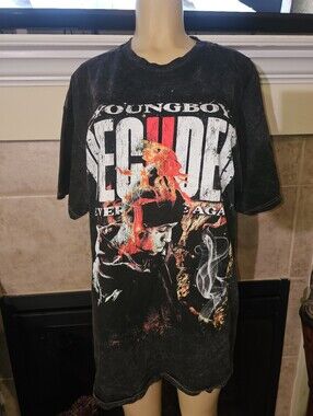 Decoded NBA YoungBoy Never Broke Again Graphic Acid Wash T-shirt. Size XL